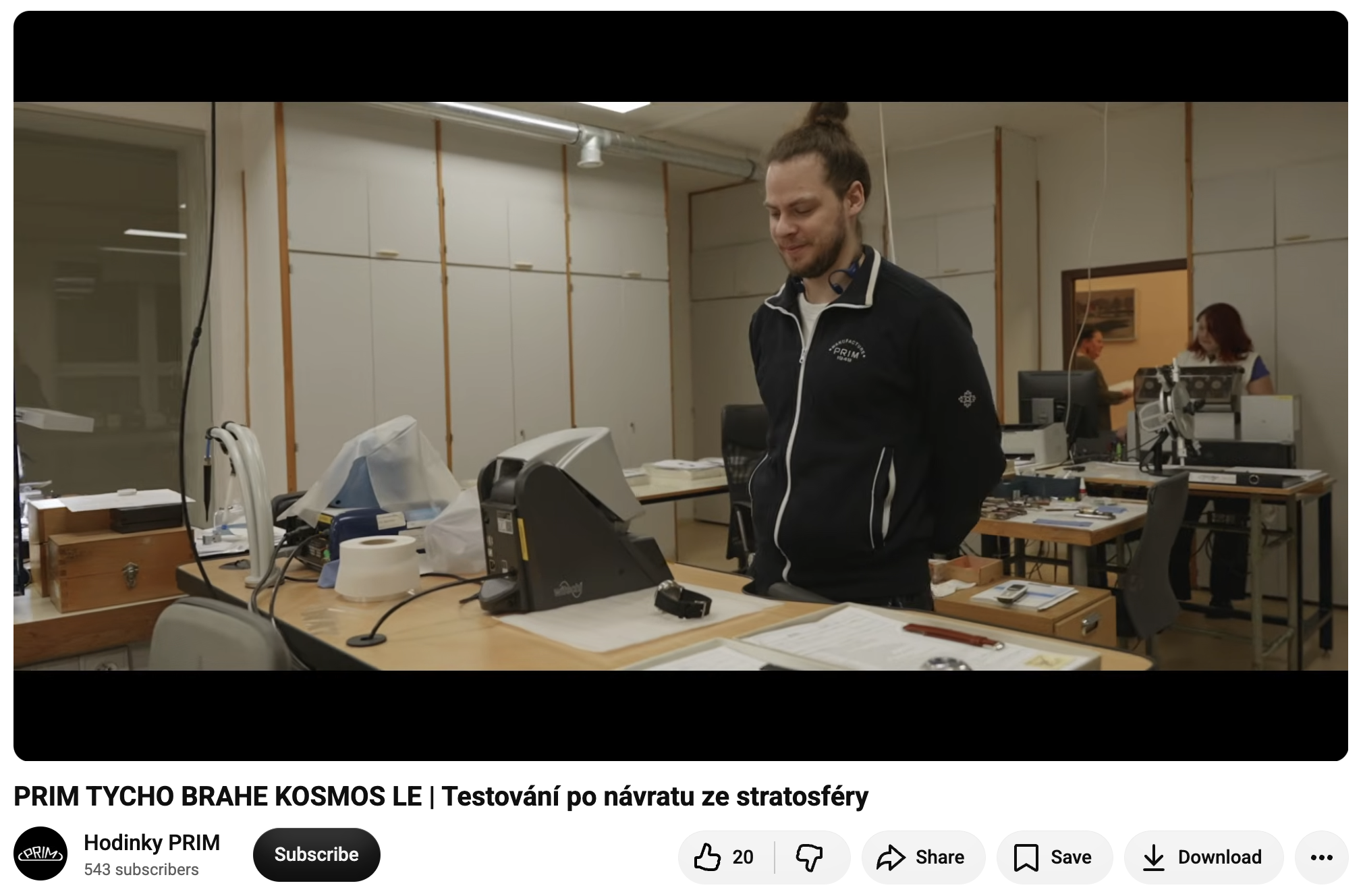 Testování hodinek PRIM po návratu ze stratosféry